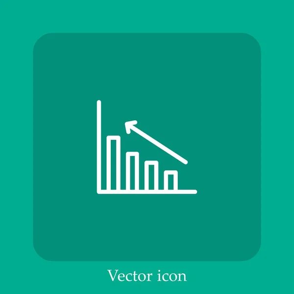 Bar Chart Vector Icon Linear Icon Line Editable Stroke — Stock Vector