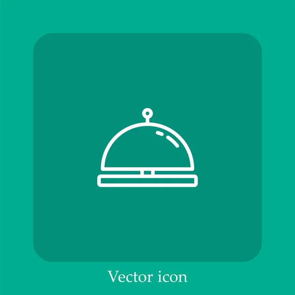 Icône Vectorielle Cloche Icône Linéaire Ligne Avec Course Modifiable — Image vectorielle