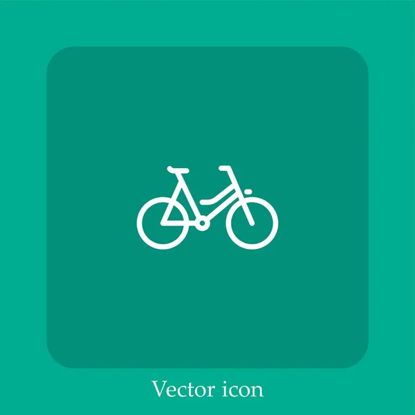 Icono Vector Bicicleta Icon Line Lineal Con Carrera Editable — Vector de stock