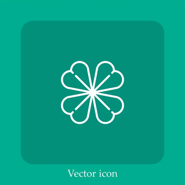 Big Clover Vector Icon Linear Icon Line Editable Stroke — Stock Vector