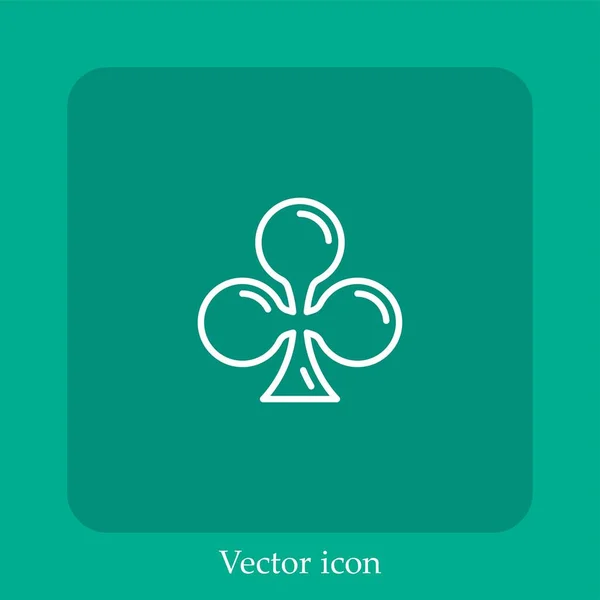 Großes Kleeblatt Vektor Symbol Lineares Icon Linie Mit Editierbarem Strich — Stockvektor