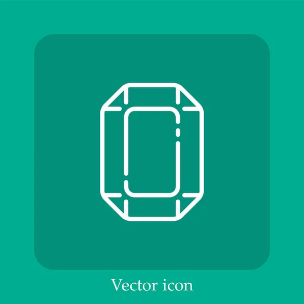 Großes Rubin Vektorsymbol Lineares Icon Line Mit Editierbarem Strich — Stockvektor