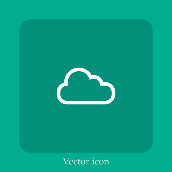 Вычисление Иконки Вектора Облака Linear Icon Line Редактируемым Штрихом — стоковый вектор