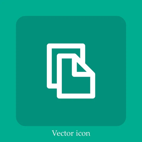 Copy Vector Icon Linear Icon Line Editable Stroke — Stock Vector
