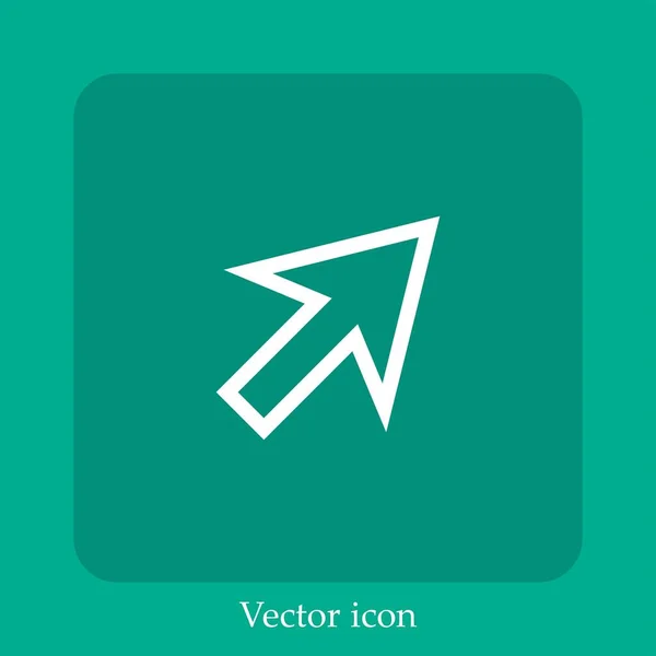 Cursor Vector Icon Linear Icon Line Editable Stroke — Stock Vector