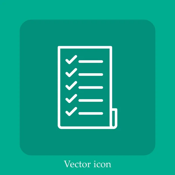 Dokument Vektor Symbol Lineare Icon Line Mit Editierbarem Strich — Stockvektor