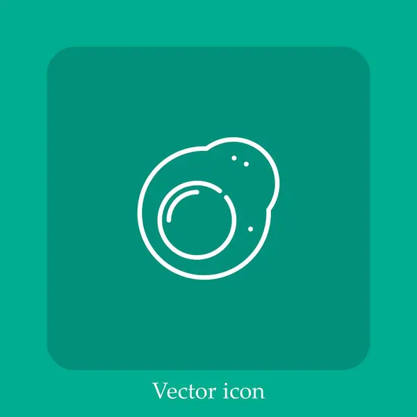Spiegelei Vektorsymbol Linear Icon Line Mit Editierbarem Strich — Stockvektor