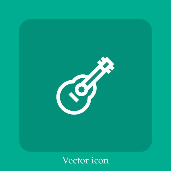 Icono Vector Guitarra Icon Line Lineal Con Carrera Editable — Vector de stock