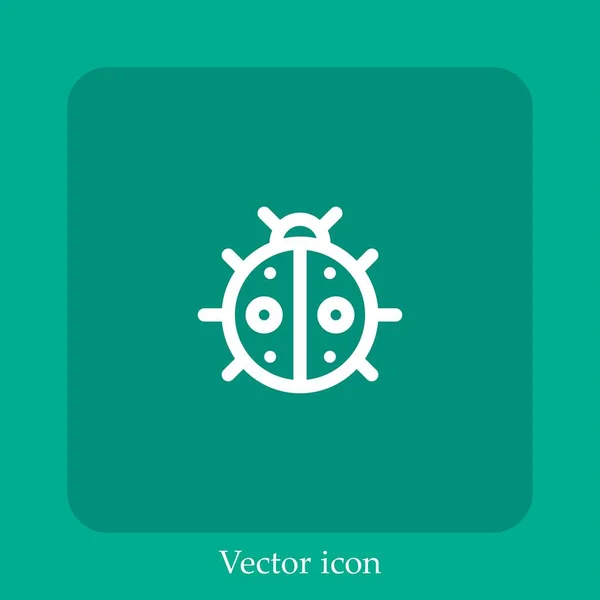 Marienkäfer Vektorsymbol Lineare Icon Line Mit Editierbarem Strich — Stockvektor