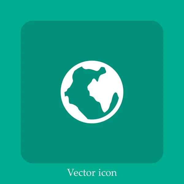 Planet Erde Vektor Symbol Lineare Icon Line Mit Editierbarem Strich — Stockvektor
