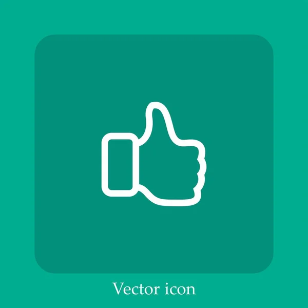 Thumb Vector Icon Linear Icon Line Editable Stroke — Stock Vector