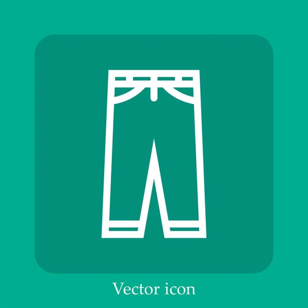 Pantalones Vector Icono Icon Line Lineal Con Carrera Editable — Vector de stock
