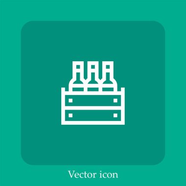 şarap vektörü simgesi doğrusal simgesi. Düzenlenebilir vuruş ile satır