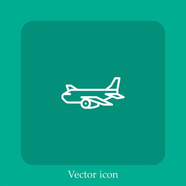 Icono Vector Aire Icon Line Lineal Con Carrera Editable — Vector de stock