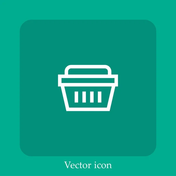 Basket Vektor Symbol Lineare Icon Line Mit Editierbarem Strich — Stockvektor