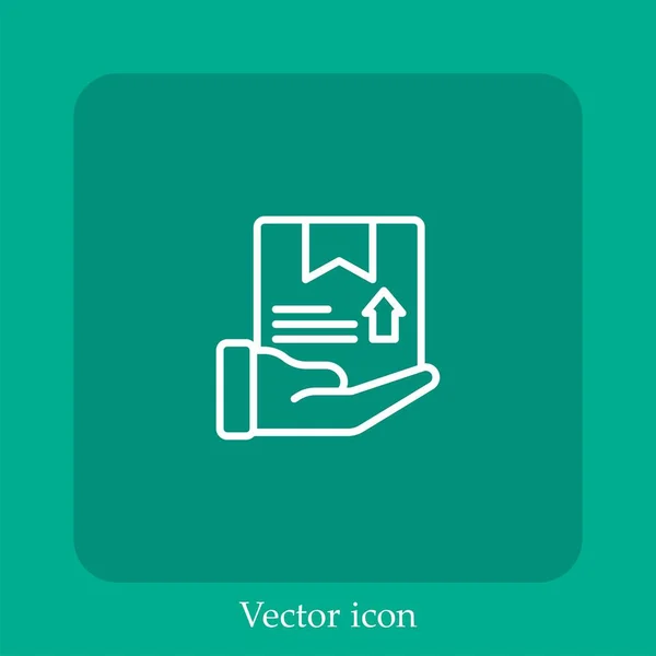 Box Vektor Symbol Lineare Icon Line Mit Editierbarem Strich — Stockvektor