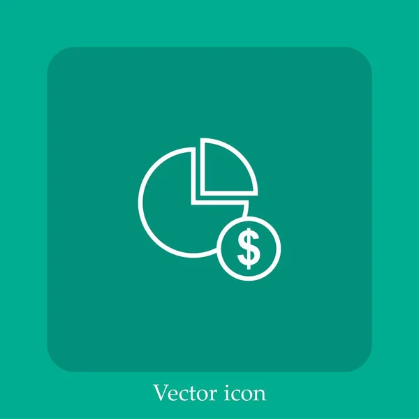 Gráfico Icono Vectorial Icono Lineal Línea Con Carrera Editable — Vector de stock