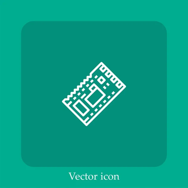Ícone Vetorial Chipset Linear Icon Line Com Curso Editável — Vetor de Stock