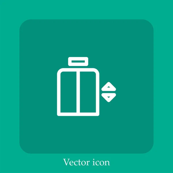 Elevator Vector Icon Linear Icon Line Editable Stroke — Stock Vector