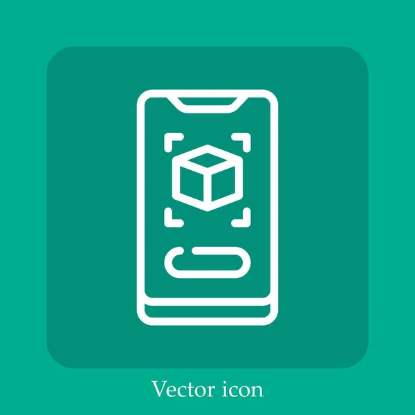 Ícone Vetor Móvel Linear Icon Line Com Curso Editável — Vetor de Stock