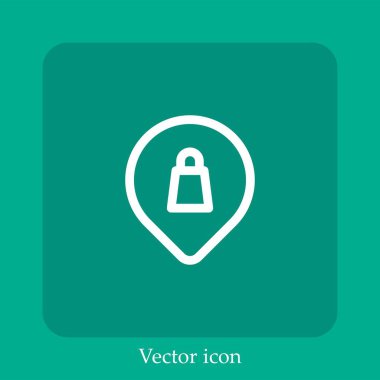 Alışveriş merkezi vektör simgesi doğrusal simgesi. Düzenlenebilir vuruş çizgisi