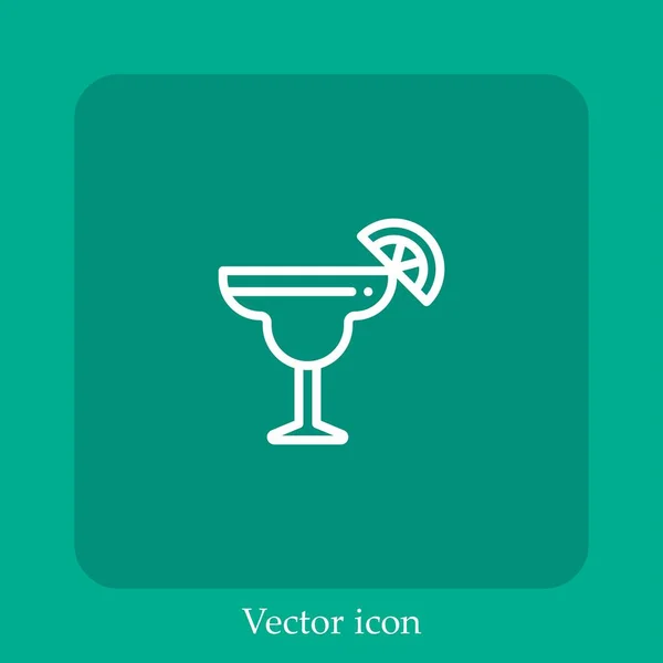 Cocktail Vektor Symbol Lineare Icon Line Mit Editierbarem Strich — Stockvektor