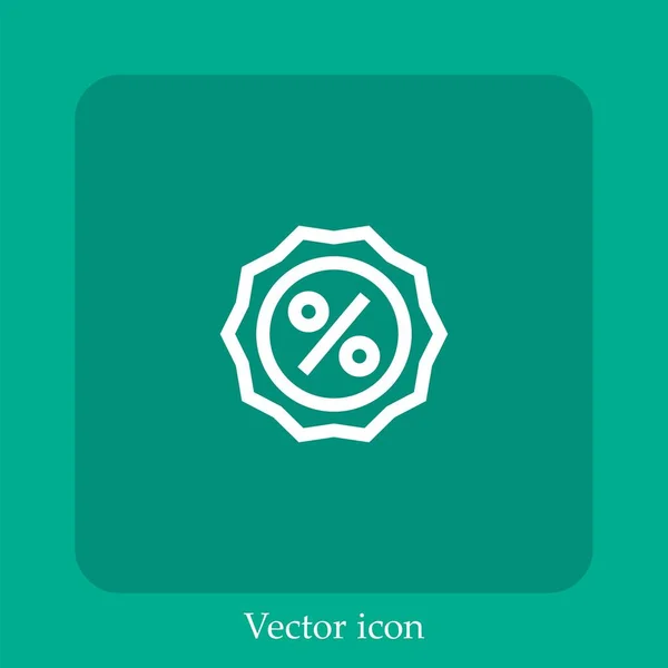 Discount Vector Icon Linear Icon Line Editable Stroke — Stock Vector