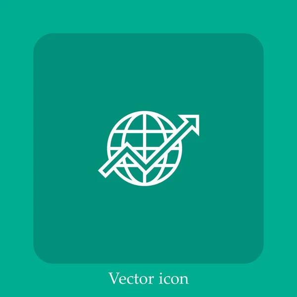 Icona Vettoriale Globo Icona Lineare Icon Line Con Colpo Modificabile — Vettoriale Stock