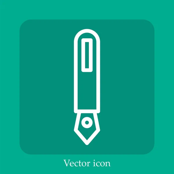 Icona Vettoriale Penna Icon Line Lineare Con Tratto Modificabile — Vettoriale Stock