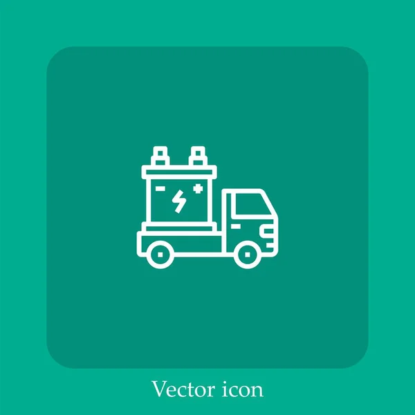 Lkw Vektor Symbol Lineare Symbol Linie Mit Editierbarem Strich — Stockvektor