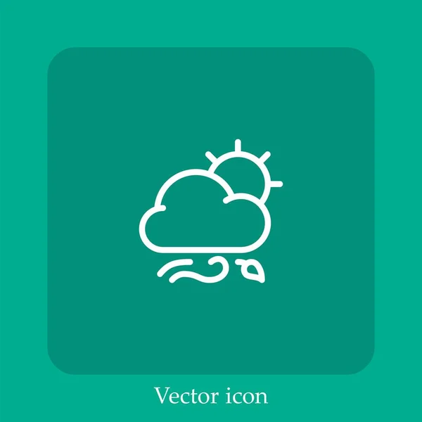 Windige Vektor Symbol Lineare Icon Line Mit Editierbarem Strich — Stockvektor