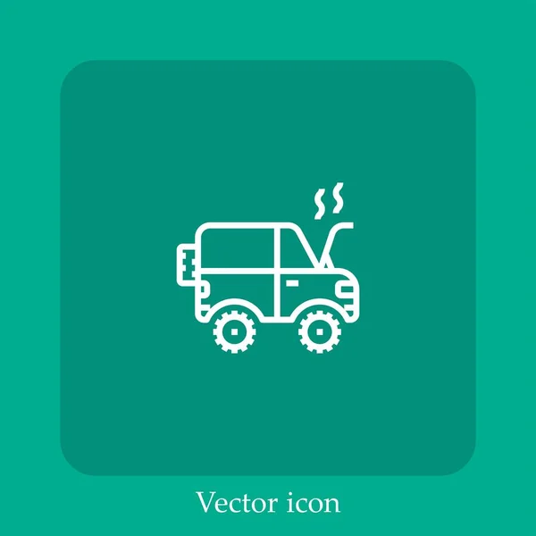 Icône Vectorielle Rupture Icône Linéaire Ligne Avec Course Modifiable — Image vectorielle