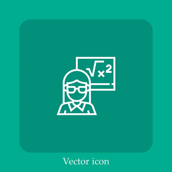 Icono Vector Sello Icon Line Lineal Con Carrera Editable — Vector de stock