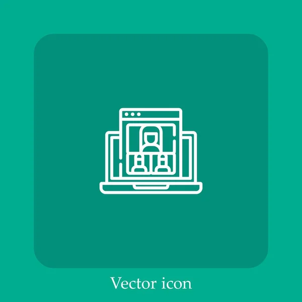 Ícone Vetor Usuário Linear Icon Line Com Curso Editável — Vetor de Stock