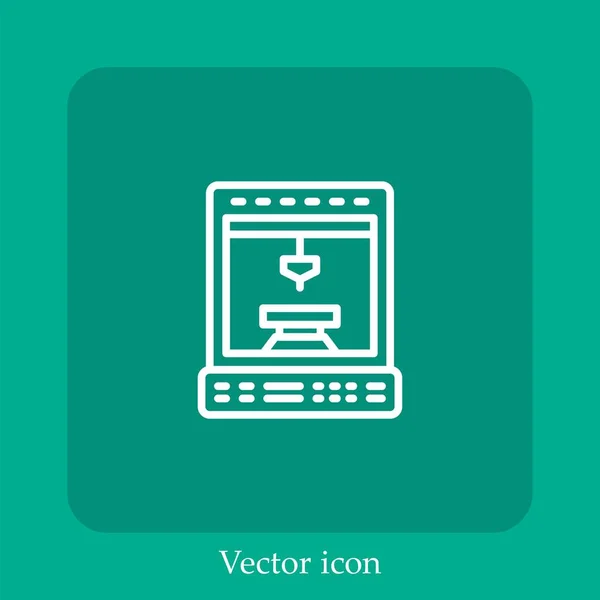 Ícone Vetorial Ventoso Linear Icon Line Com Curso Editável — Vetor de Stock