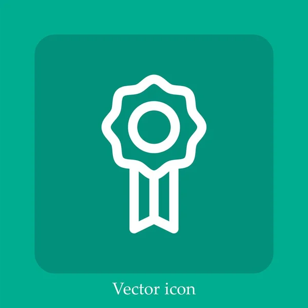 Ícone Vetor Emblema Linear Icon Line Com Curso Editável — Vetor de Stock