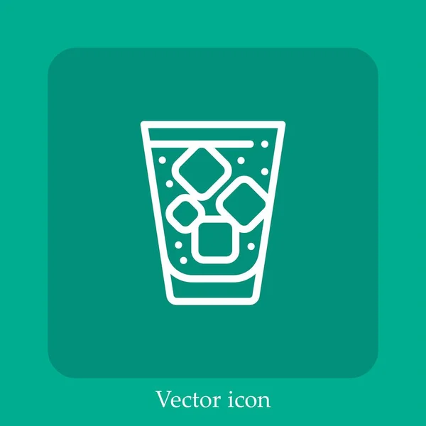 Ícone Vetorial Rum Linear Icon Line Com Curso Editável — Vetor de Stock