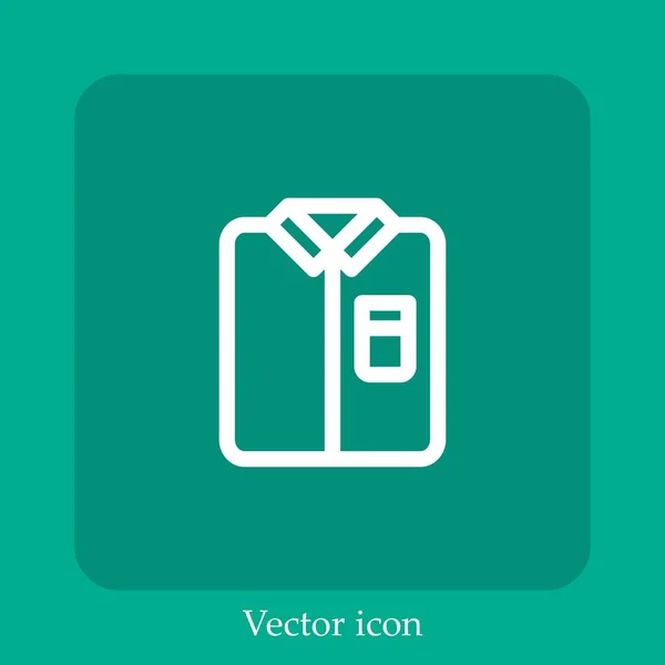 Hemdvektorsymbol Lineare Icon Line Mit Editierbarem Strich — Stockvektor