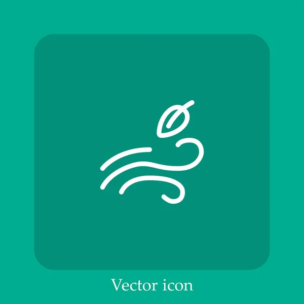 Wind Vector Icon Linear Icon Line Editable Stroke — Stock Vector