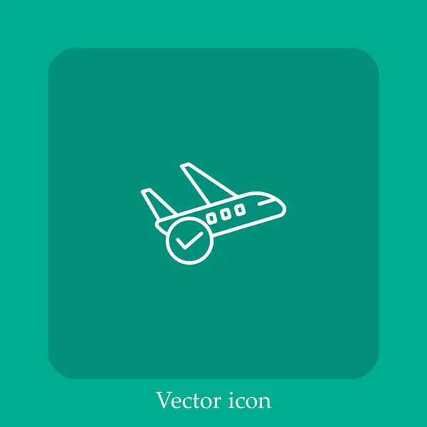 Vetor Aprovado Ícone Linear Icon Line Com Curso Editável — Vetor de Stock