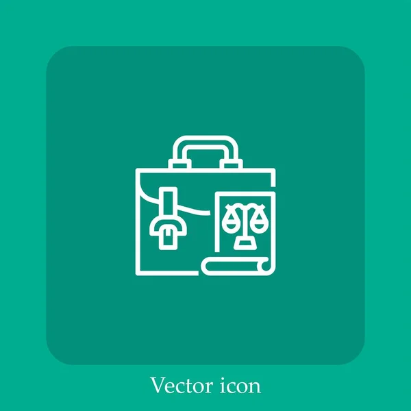 Aktentasche Vektor Symbol Lineare Icon Line Mit Editierbarem Strich — Stockvektor