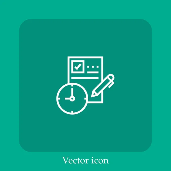 Icône Vectorielle Examen Icône Linéaire Ligne Avec Trait Modifiable — Image vectorielle