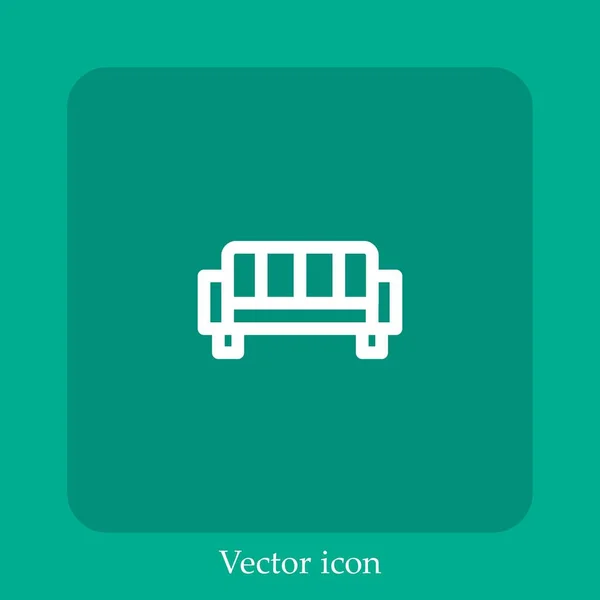 Ícone Vetor Sofá Linear Icon Line Com Curso Editável — Vetor de Stock