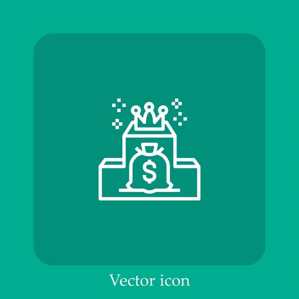 Ícone Vetor Negócios Linear Icon Line Com Curso Editável — Vetor de Stock