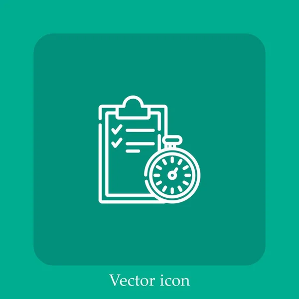 Urklipp Vektor Ikonen Linjär Ikon Line Med Redigerbar Stroke — Stock vektor