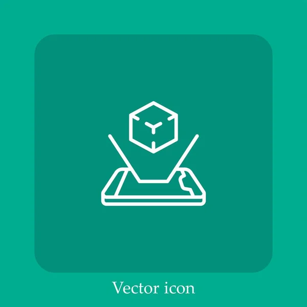 Icône Vectorielle Mobile Icône Linéaire Ligne Avec Course Modifiable — Image vectorielle