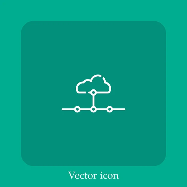 Icône Vectorielle Réseau Icône Linéaire Ligne Avec Trait Modifiable — Image vectorielle