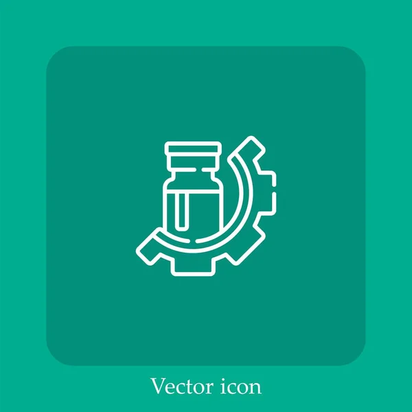 Icono Del Vector Vacuna Icon Line Lineal Con Accidente Cerebrovascular — Vector de stock