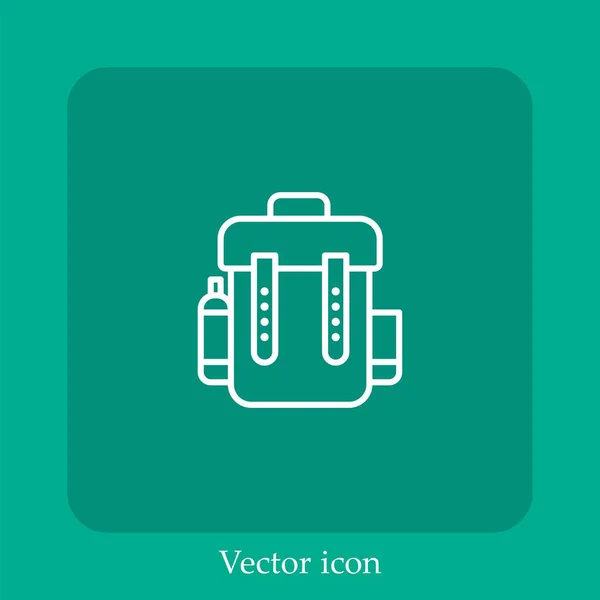 Rucksack Vektor Symbol Lineare Icon Line Mit Editierbarem Strich — Stockvektor