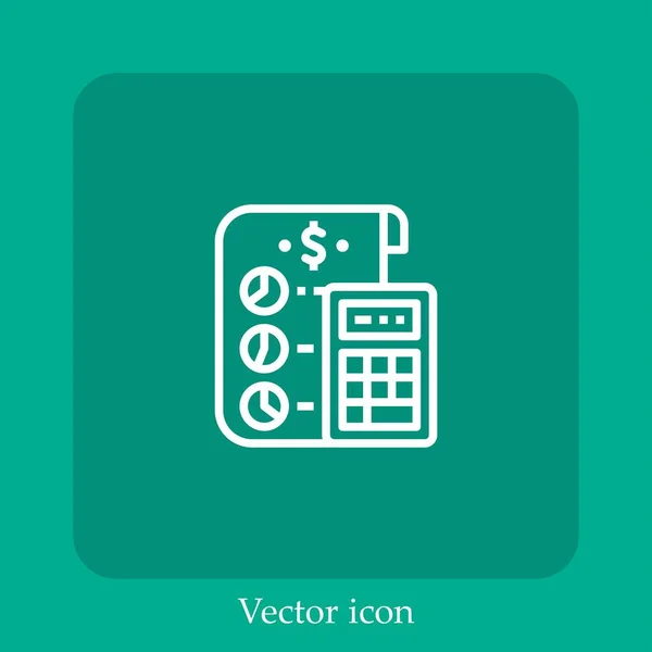 Calculadora Icono Vectorial Icono Lineal Línea Con Carrera Editable — Vector de stock